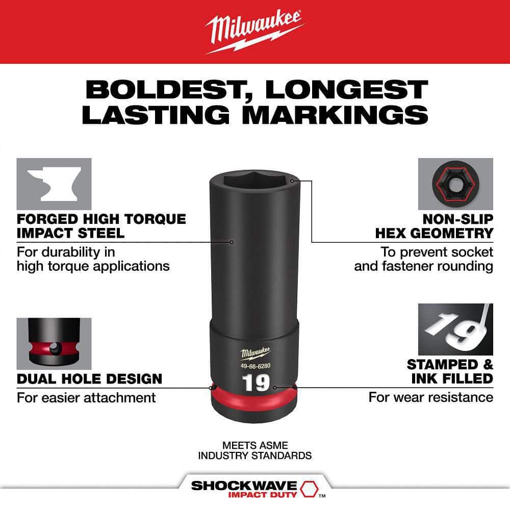 Milwaukee SHOCKWAVE 1/4 in. Drive Metric 6-Point Impact Socket Set (14-Piece)