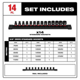 Milwaukee SHOCKWAVE 3/8 in. Drive Metric 6-Point Impact Socket Set (14-Piece)
