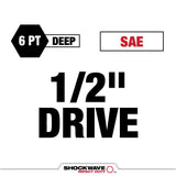 Milwaukee SHOCKWAVE 1/2 in. Drive SAE 6-Point Deep Impact Socket Set, 38-Piece