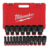 Milwaukee SHOCKWAVE 1/2 in. Drive SAE 6-Point Deep Impact Socket Set, 38-Piece