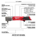 Milwaukee M12 FUEL 12V Lithium‑Ion Brushless Cordless 3/8 in. & 1/2 in. Right Angle Impact Wrenches Set (2‑Tool)
