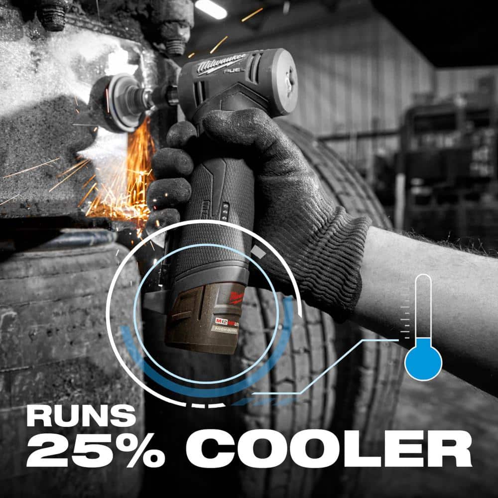 Milwaukee M12 FUEL 12V Lithium-Ion Brushless Cordless 3/8 in. Right Angle Impact Wrench with High Output 2.5Ah Battery