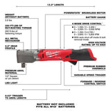 Milwaukee M12 FUEL 12V Lithium-Ion Brushless Cordless 1/2 in. Right Angle Impact Wrench with M12 Rocket Stand Light