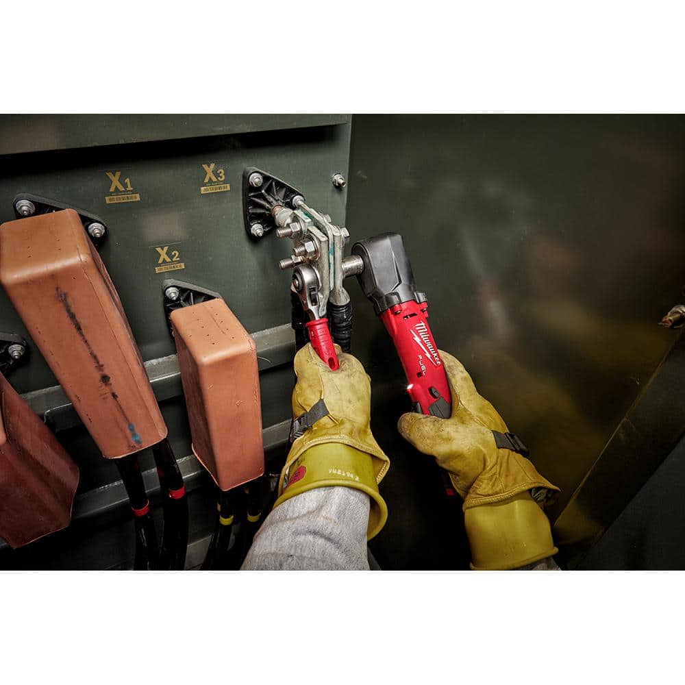 Milwaukee M12 FUEL 12V Lithium-Ion Brushless Cordless 1/2 in. Right Angle Impact Wrench with M12 Rocket Stand Light