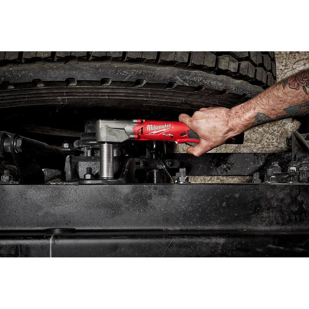 Milwaukee M12 FUEL 12V Lithium-Ion Brushless Cordless 1/2 in. Right Angle Impact Wrench with M12 Rocket Stand Light