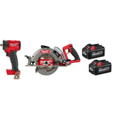 Milwaukee M18 FUEL GEN-3 18V Lithium-Ion Brushless Cordless 3/8 in. Impact Wrench w/7-1/4 in. Circ, Two 6Ah HO Batteries