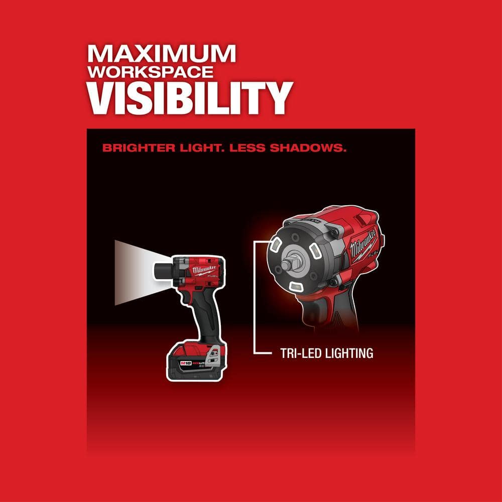 Milwaukee M18 FUEL GEN-3 18V Lithium-Ion Brushless Cordless 3/8 in. Impact Wrench w/7-1/4 in. Circ, Two 6Ah HO Batteries