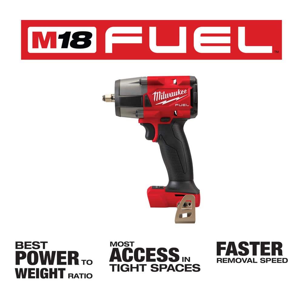 Milwaukee M18 FUEL GEN-2 18V Lithium-Ion Mid-Torque Brushless Cordless 3/8 in. Impact Wrench with Friction Ring (Tool-Only)