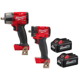 Milwaukee M18 FUEL 18V Brushless Cordless 1/2 in. & 3/8 in. Impact Wrench Combo with (2) High Output 6.0Ah Batteries