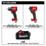Milwaukee M18 FUEL 18V Brushless Cordless 1/2 in. & 3/8 in. Impact Wrench Combo with (2) High Output 6.0Ah Batteries