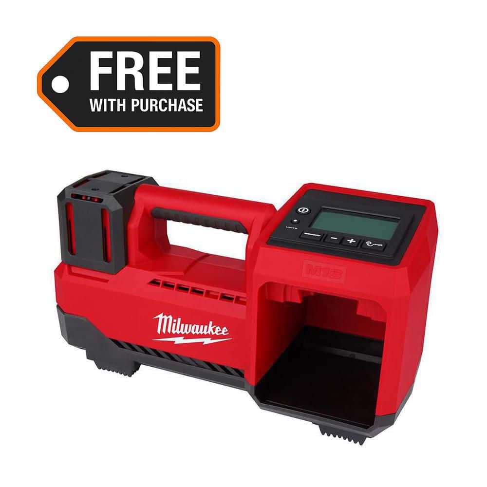 Milwaukee M18 18-Volt Lithium-Ion Cordless Portable Tire Inflator, 150 PSI (Tool-Only), 13.8 x 6.4 x 7.8 in