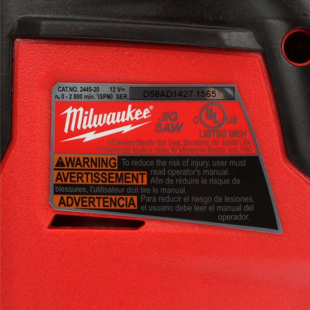 Milwaukee M12 12-Volt Lithium-Ion Cordless Jig Saw, Hybrid Grip (Tool-Only), 3/4 in. Stroke