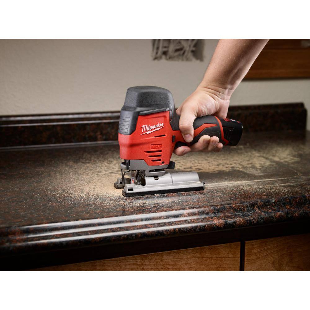 Milwaukee M12 12-Volt Lithium-Ion Cordless Jig Saw Kit with 1.5Ah Battery, Charger & Tool Bag