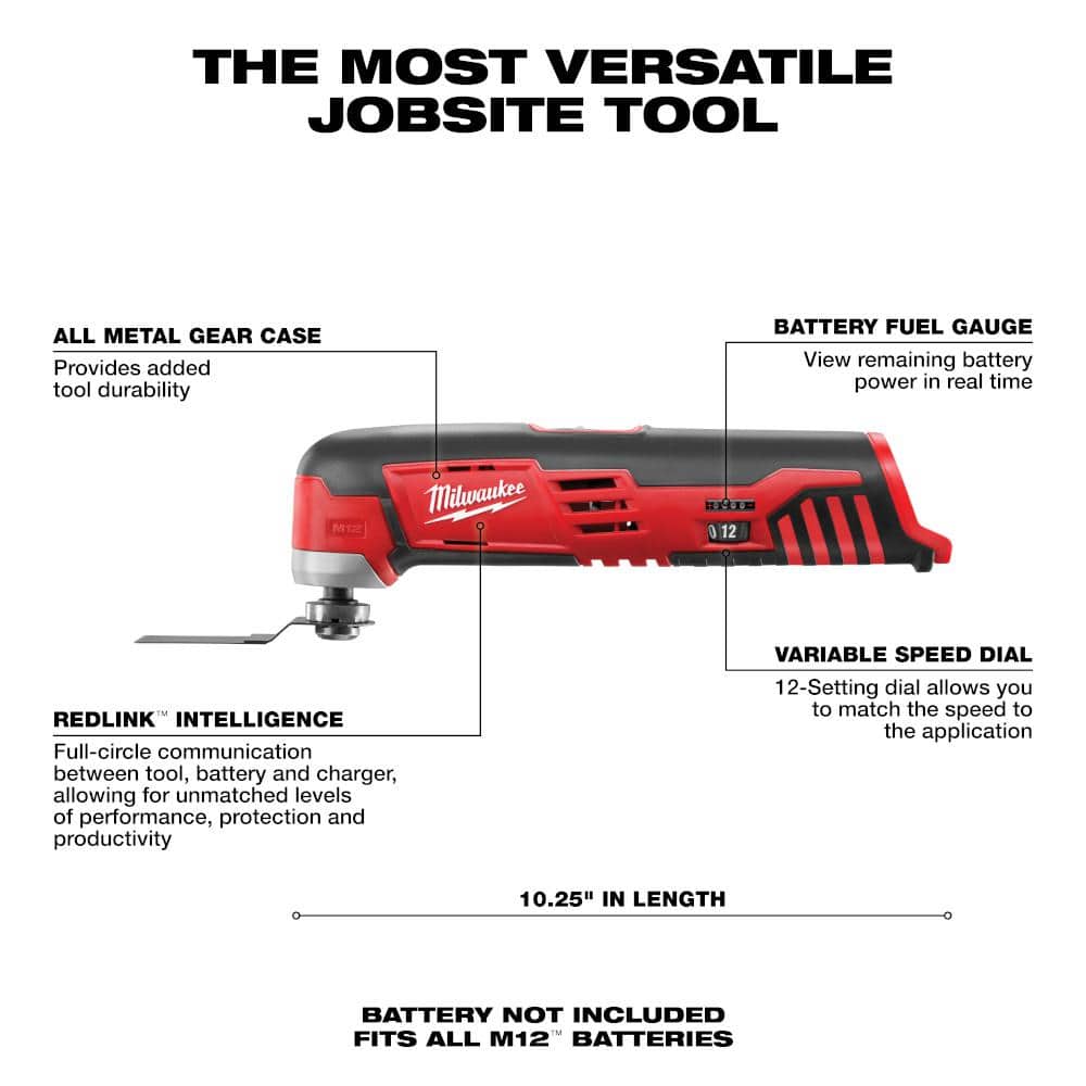 Milwaukee M12 12-Volt Lithium-Ion Cordless Jig Saw & Oscillating Multi-Tool Combo Kit with (1) 2.0Ah Battery and Charger