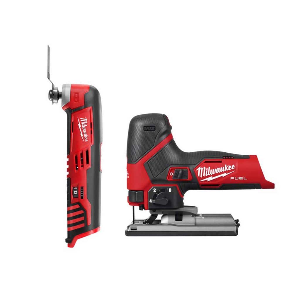 Milwaukee M12 FUEL 12V Lithium-Ion Cordless Jig Saw with M12 Oscillating Multi-Tool (Tool-Only)