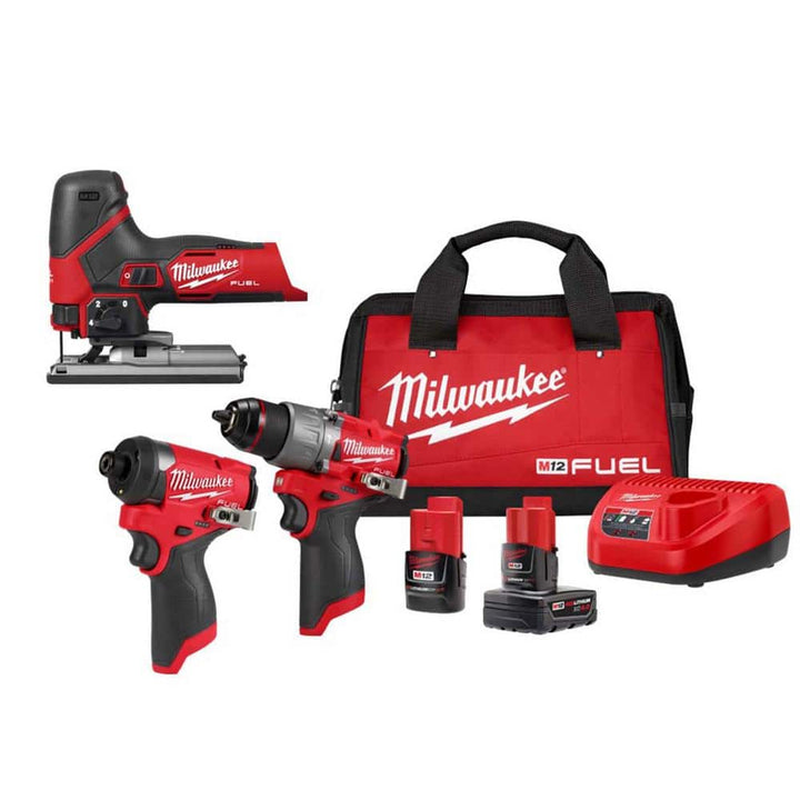 Milwaukee M12 FUEL 12V Lithium-Ion Cordless Jig Saw with M12 2‑Tool Combo Kit, 7/8 in. Stroke
