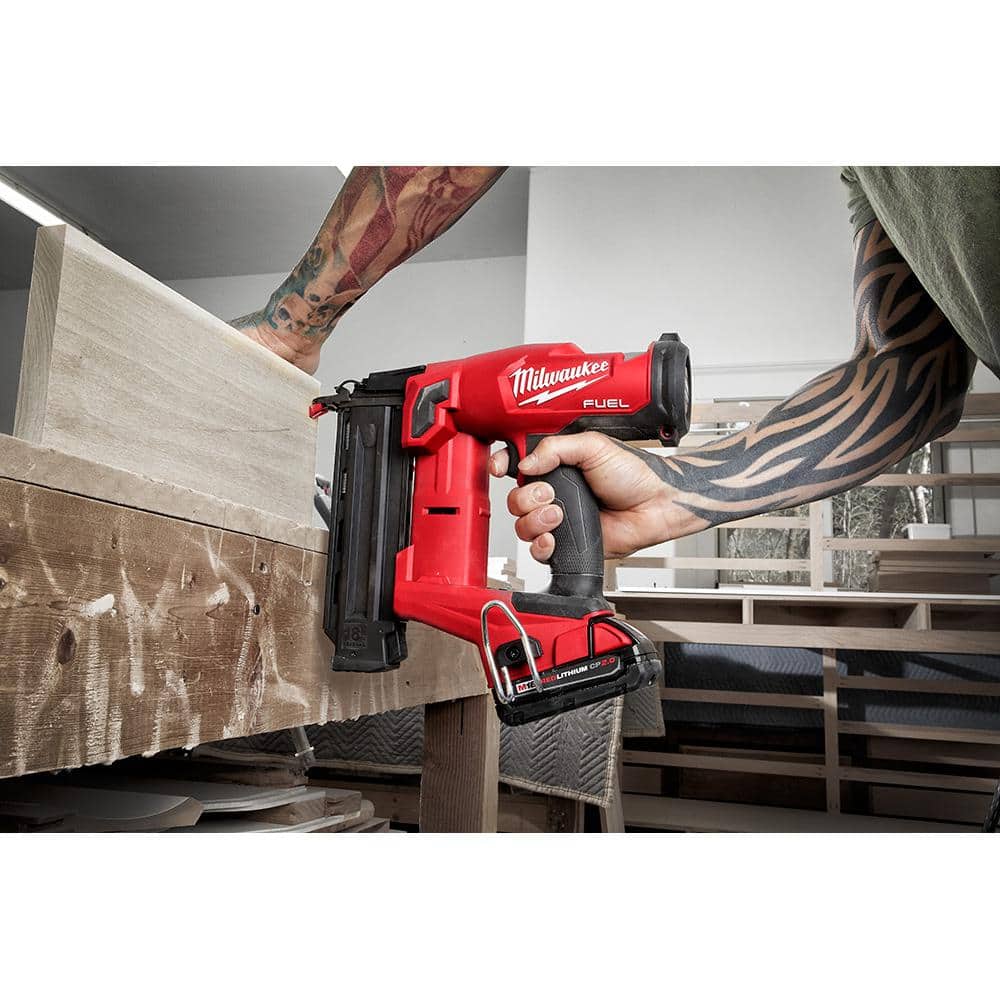 Milwaukee M18 FUEL 18V Lithium‑Ion Brushless Cordless Jig Saw with 18‑Gauge Brad Nailer, Tool‑Only Combo (2737-20/2746-20)