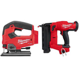 Milwaukee M18 FUEL 18V Lithium‑Ion Brushless Cordless Jig Saw with 18‑Gauge Brad Nailer, Tool‑Only Combo (2737-20/2746-20)