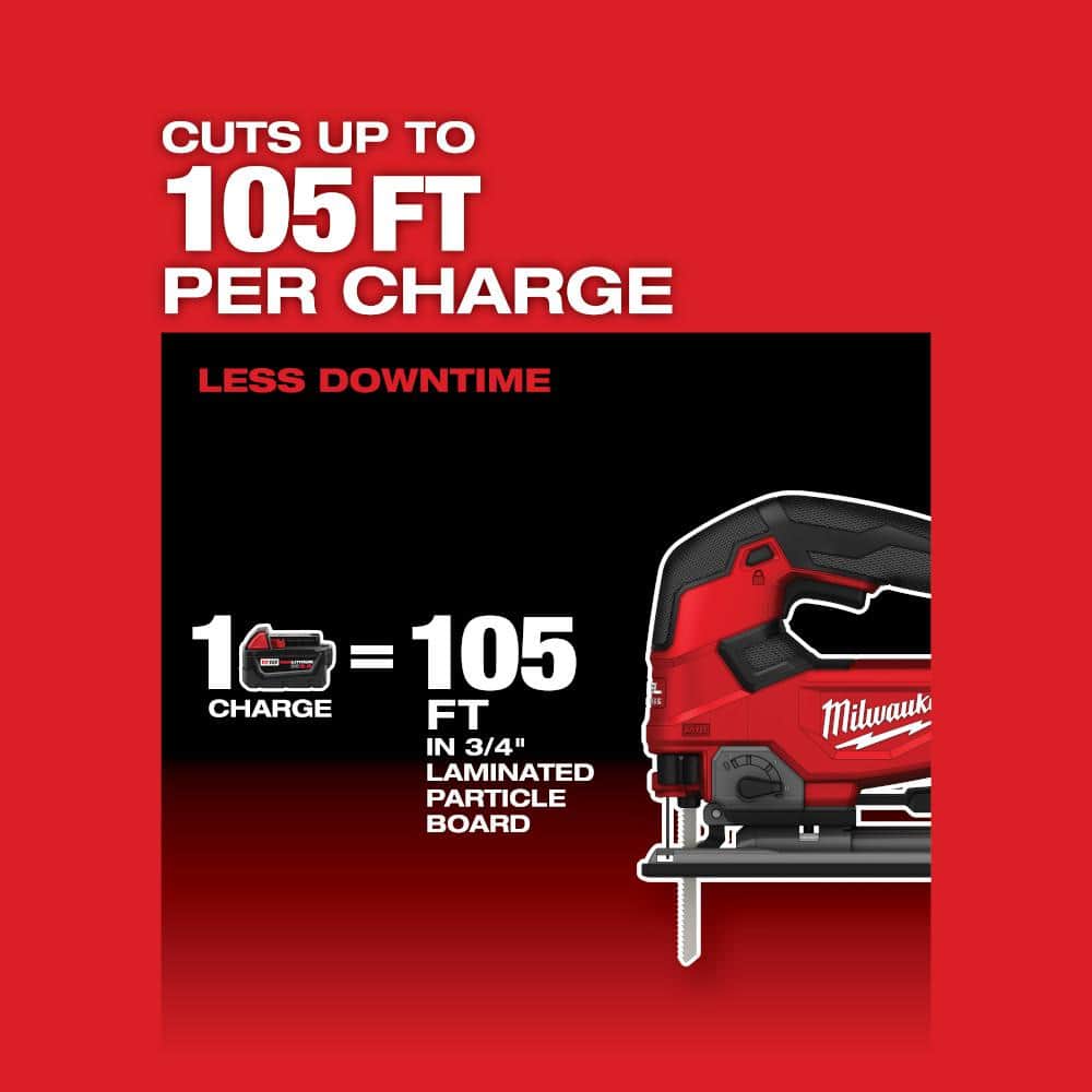 Milwaukee M18 FUEL 18V Lithium-Ion Brushless Cordless Jig Saw Kit with (2) 5.0Ah Batteries and Charger