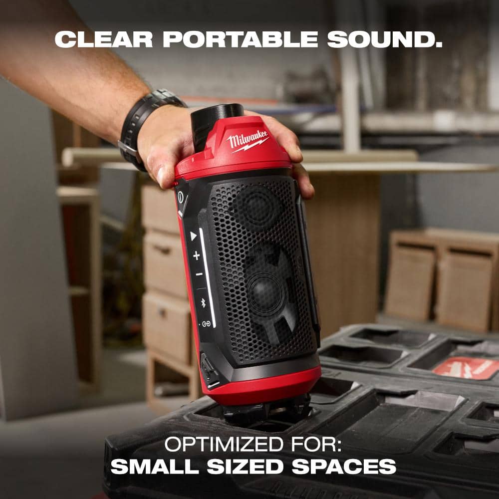 Milwaukee M12 12-Volt Lithium-Ion Cordless Bluetooth Jobsite Speaker with PACKOUT Compatibility