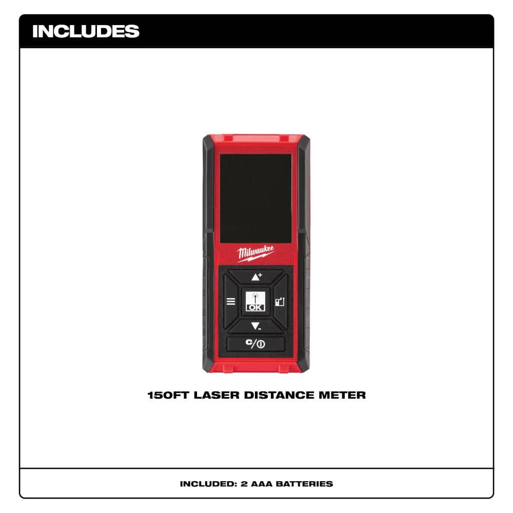 Milwaukee 150 ft. Laser Distance Meter, 48-22-9802