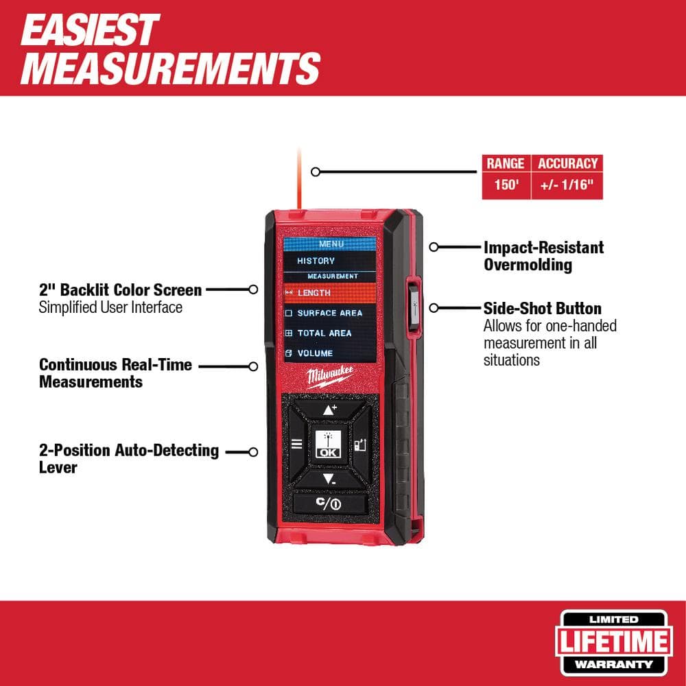 Milwaukee M12 12-Volt Lithium-Ion Cordless Green 125 ft. Cross Line and Plumb Points Laser Level Kit with Laser Distance Meter