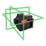 Milwaukee M12 12-Volt Lithium-Ion Cordless Green 250 ft. 3-Plane Laser Level Kit with 3 Batteries, Charger, Case and Tripod