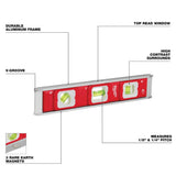 Milwaukee 10 in. Magnetic Torpedo Level, Aluminum Frame with Rare Earth Magnets (Model 48-22-5106)