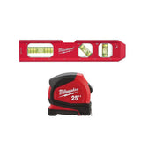Milwaukee 7 in. Billet Torpedo Level with 25 ft. Compact Tape Measure