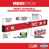 Milwaukee 24 in. and 48 in. REDSTICK Box Level Set with 10 in. 360° Locking Die-Cast Torpedo Level (3-Piece)