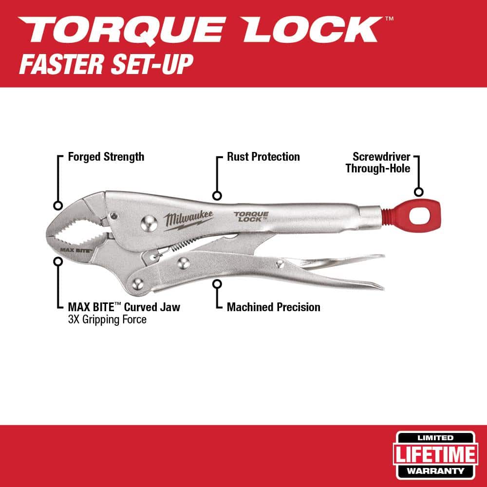 Milwaukee Torque Lock Locking Pliers Kit (10‑Piece) – Model 48-22-3690