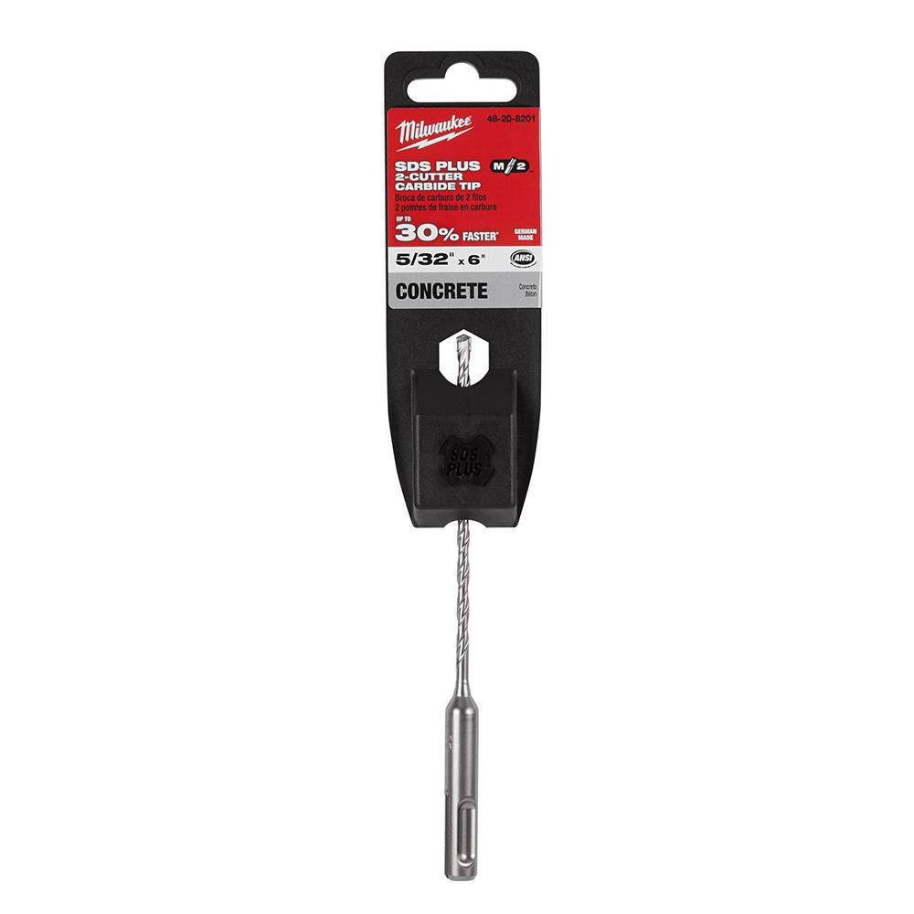 Milwaukee 5/32 in. x 6 in. M/2 SDS-Plus 2-Cutter Carbide Drill Bit