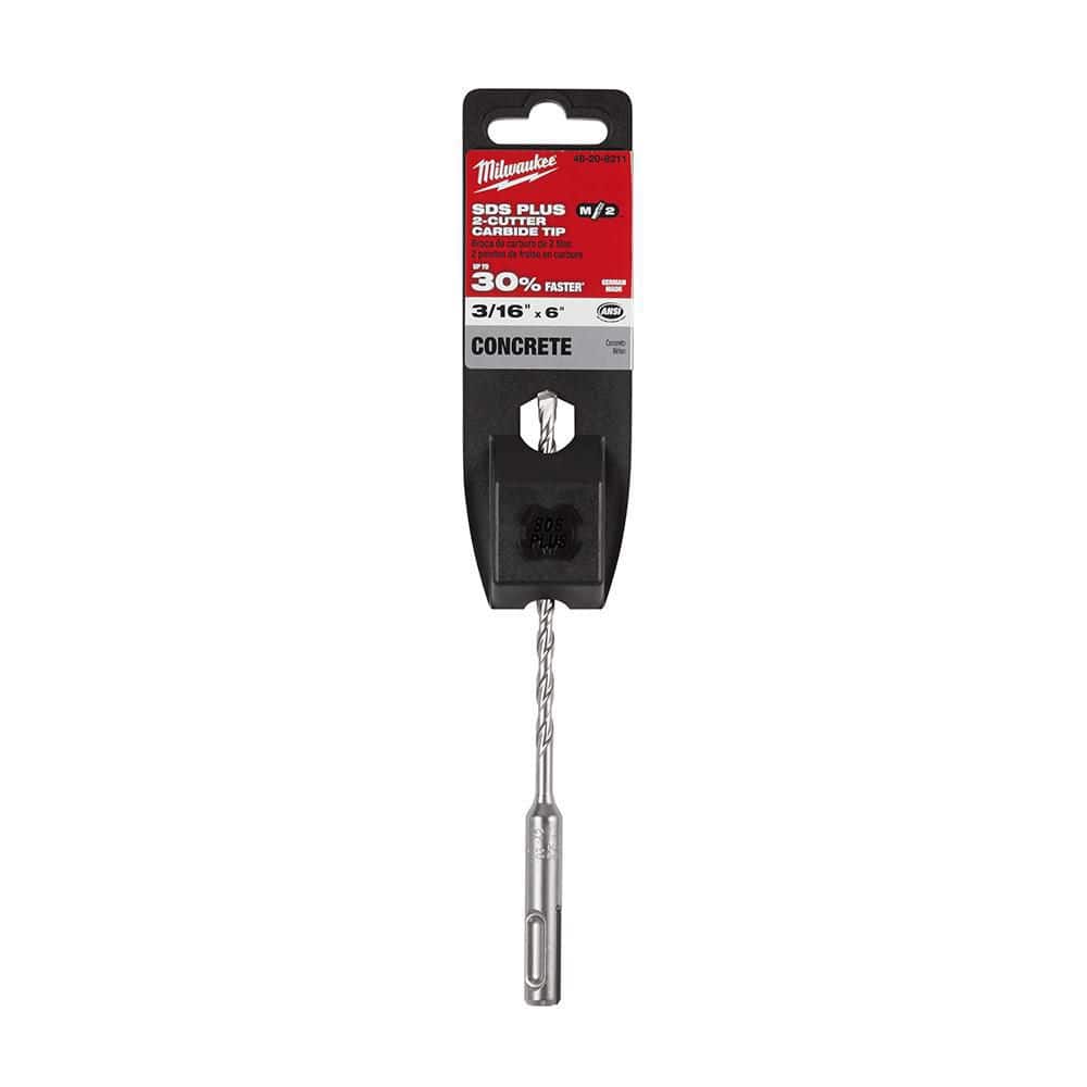 Milwaukee 3/16 in. x 6 in. M/2 2-Cutter SDS-Plus Carbide Drill Bit