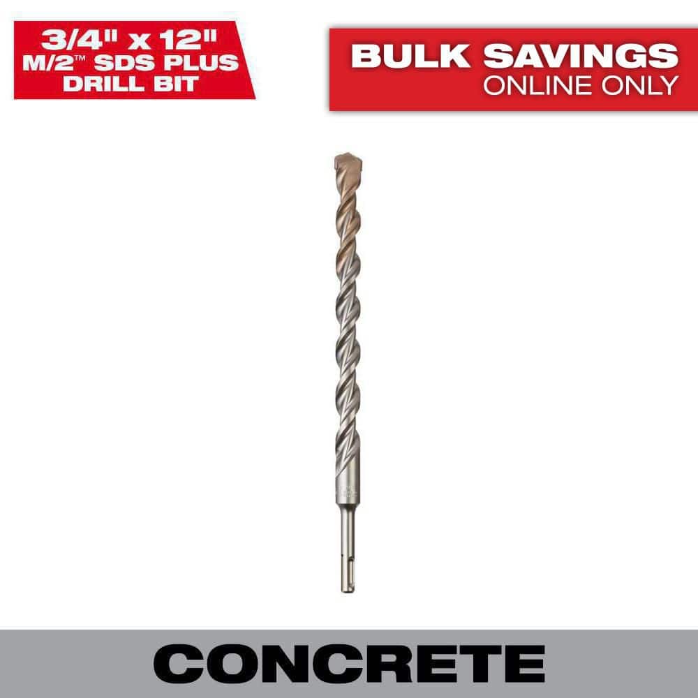 Milwaukee 3/4 in. x 12 in. M/2 2-Cutter SDS-Plus Carbide Drill Bit