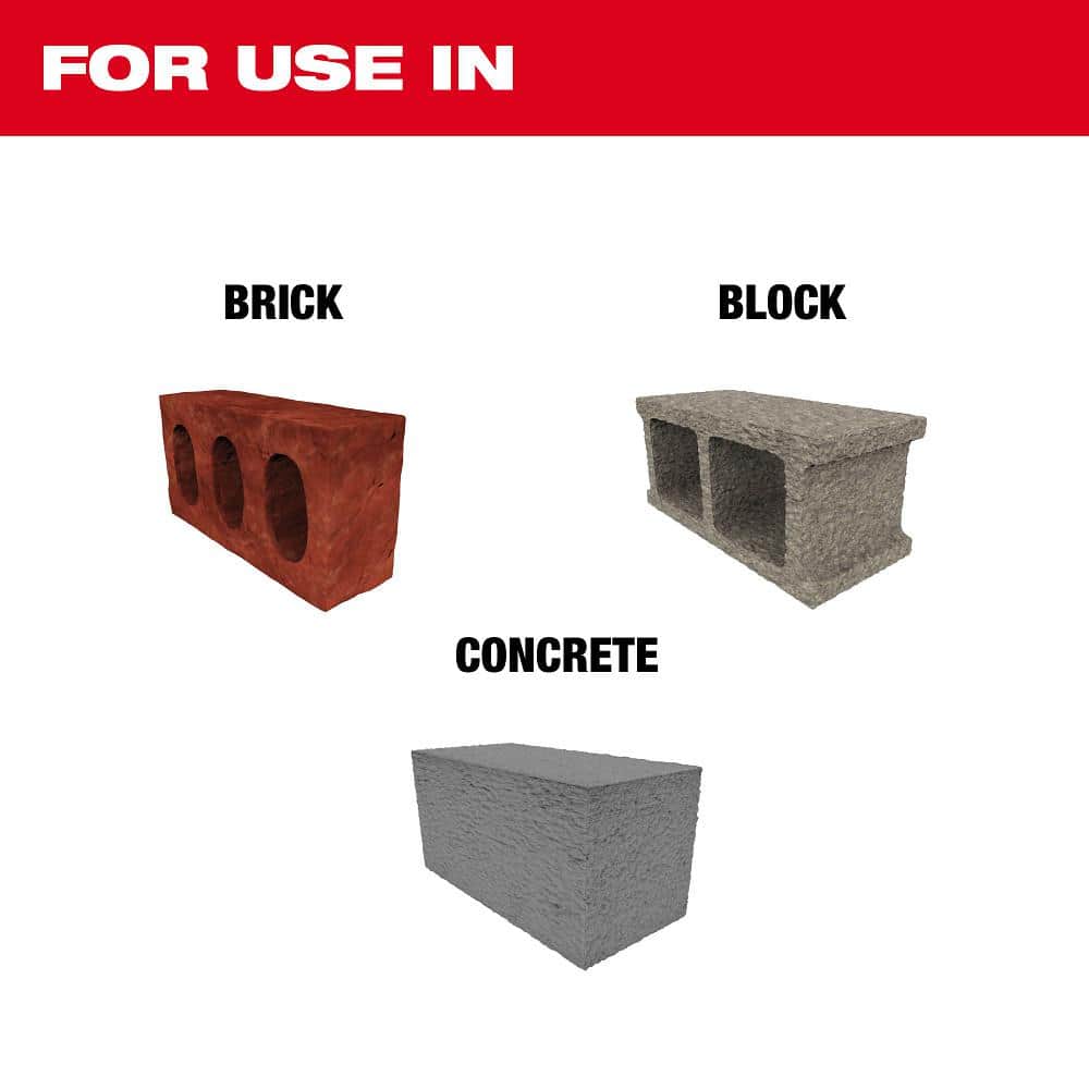 Milwaukee SDS PLUS M2 2-Cutter 5/32 in. x 6 in. Masonry Drill Bit, 5-Pack