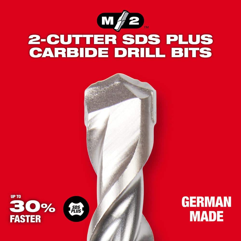 Milwaukee SDS PLUS M2 2-Cutter 5/32 in. x 6 in. Masonry Drill Bit, 5-Pack
