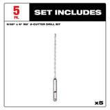 Milwaukee SDS PLUS M2 2-Cutter 5/32 in. x 6 in. Masonry Drill Bit, 5-Pack