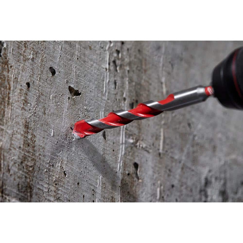 Milwaukee 1/2 in. x 4 in. x 6 in. SHOCKWAVE Carbide Hammer Drill Bit, 1/4 in. Hex Shank