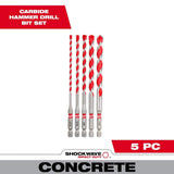 Milwaukee SHOCKWAVE Carbide Hammer Drill Bits Set, 5-Piece (48-20-9051)