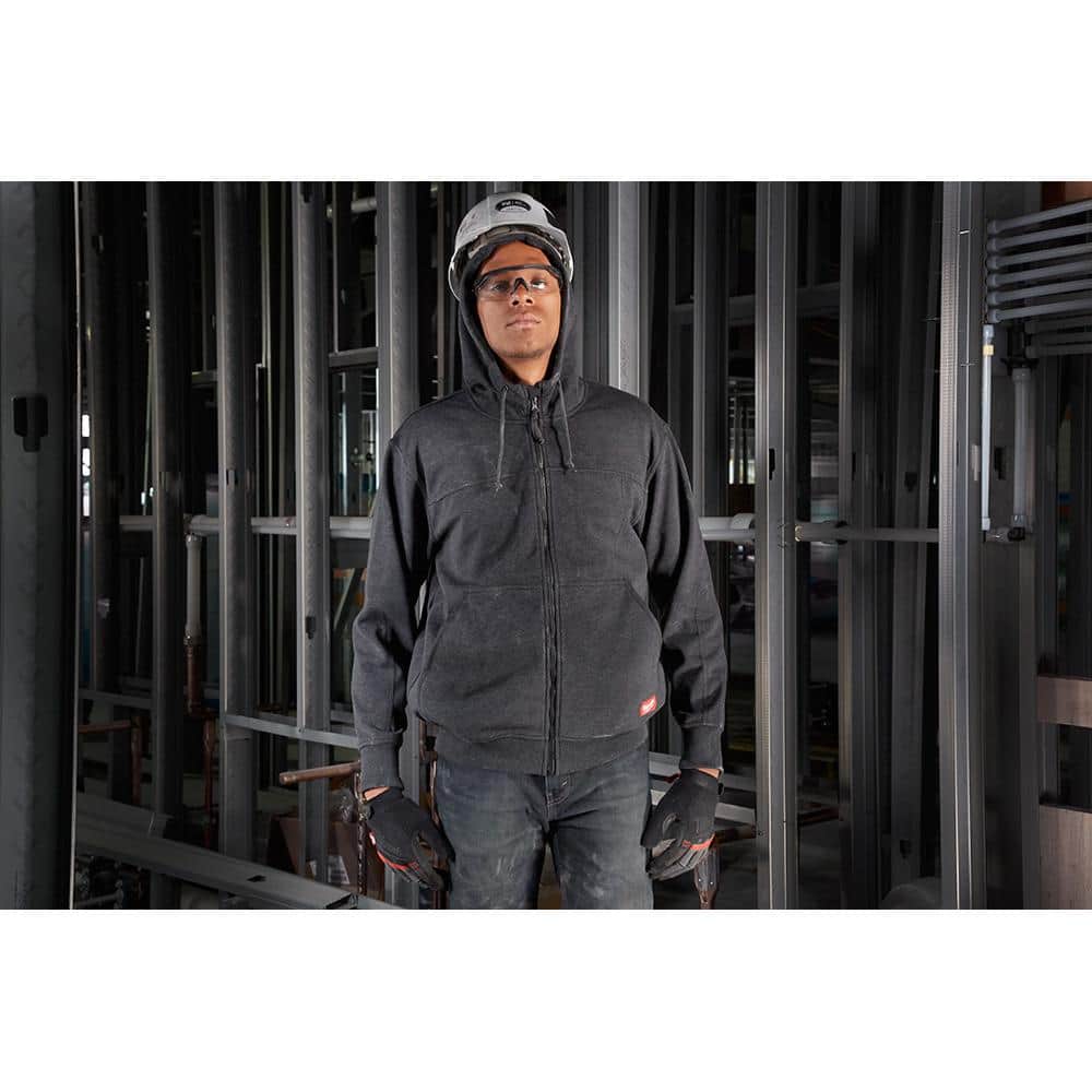 Milwaukee Men’s Medium Black NO DAYS OFF Hooded Sweatshirt with Black Cuffed Knit Hat