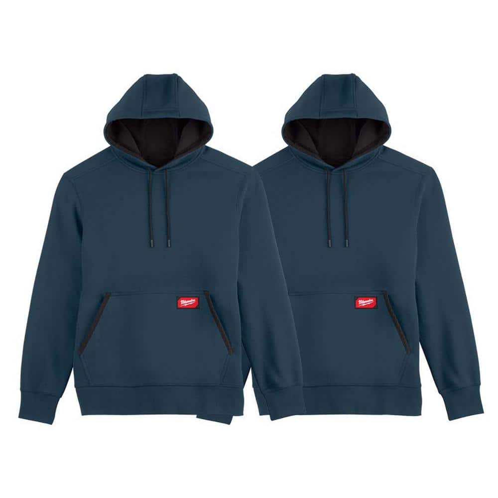 Milwaukee Men's Large Blue Midweight Cotton/Polyester Long-Sleeve Pullover Hoodie (2-Pack)