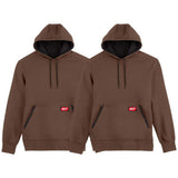 Milwaukee Men's 2X-Large Brown Midweight Cotton/Polyester Long-Sleeve Pullover Hoodie (2-Pack)