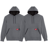 Milwaukee Men's 2X-Large Gray Midweight Cotton/Polyester Long-Sleeve Pullover Hoodie (2-Pack)