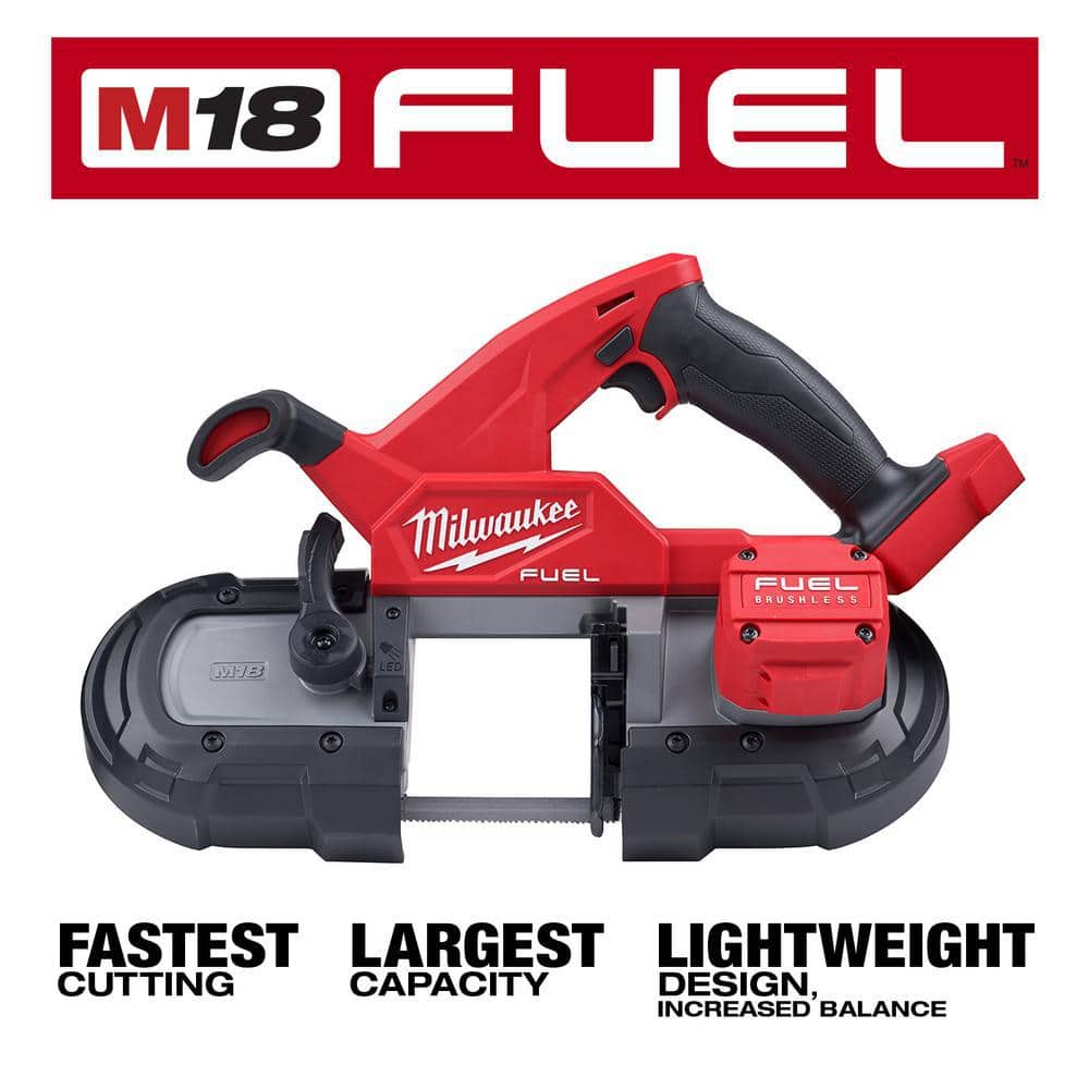 Milwaukee M18 18-Volt Lithium-Ion 1/2 in. to 4 in. FORCE LOGIC High-Capacity Cordless Knockout Tool Kit with M18 FUEL Compact Band Saw