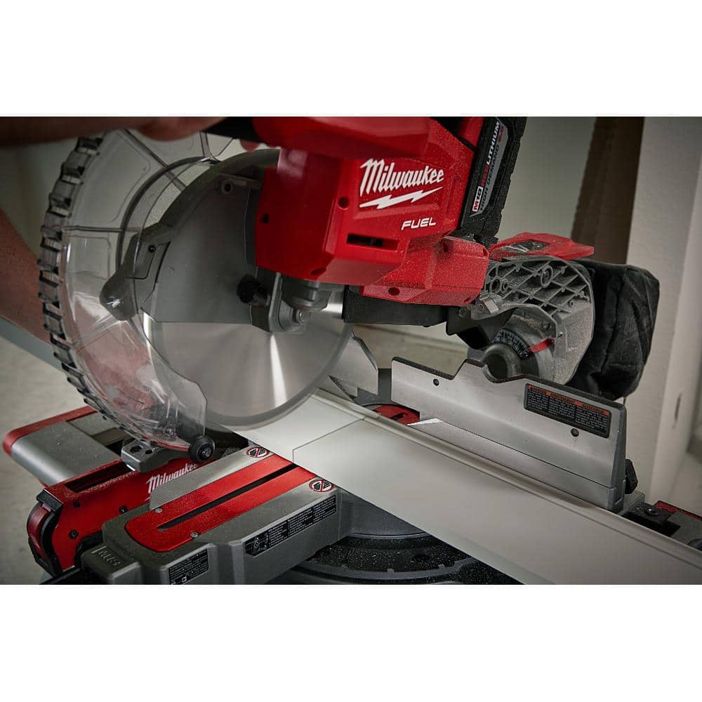 Milwaukee M18 FUEL 18V 10 in. Brushless Cordless Dual-Bevel Sliding Compound Miter Saw Kit with M18 FUEL 18GA Brad Nailer