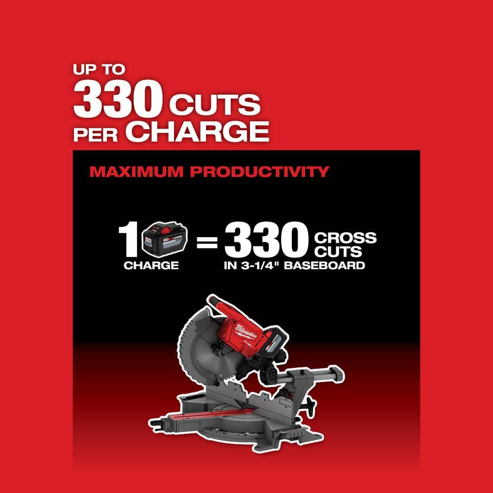 Milwaukee M18 FUEL 18V Brushless Cordless 12 in. Dual-Bevel Sliding Compound Miter Saw with ONE-KEY (Tool-Only)