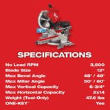 Milwaukee M18 FUEL 18V 12 in. Brushless Cordless Dual-Bevel Sliding Compound Miter Saw with FREE 8.0Ah Battery