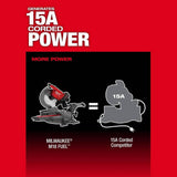 Milwaukee M18 FUEL 18V Brushless Cordless 12 in. Dual Bevel Sliding Compound Miter Saw Kit with ONE-KEY and 12.0Ah Battery