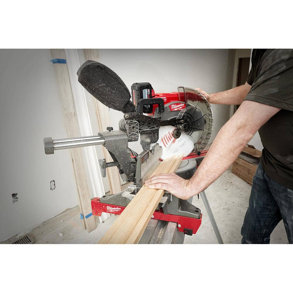 Milwaukee M18 FUEL 18V Brushless Cordless 12 in. Dual-Bevel Sliding Compound Miter Saw Kit with Stand, HD12.0 Battery & Rapid Charger