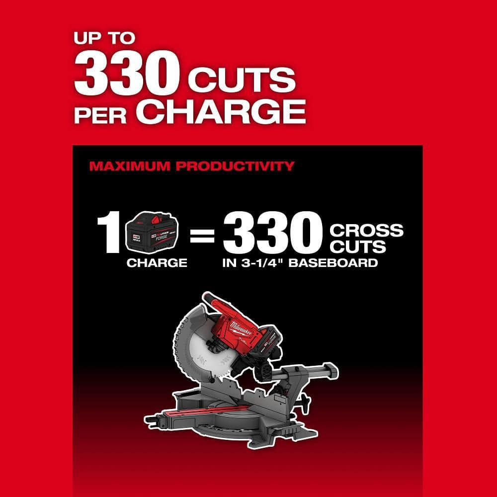 Milwaukee M18 FUEL 18V Brushless Cordless 12 in. Dual Bevel Sliding Compound Miter Saw Kit with ONE-KEY and 12.0Ah Battery